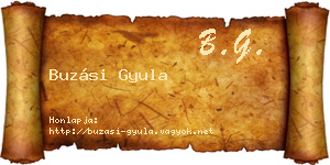 Buzási Gyula névjegykártya