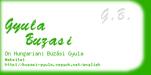 gyula buzasi business card