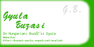 gyula buzasi business card